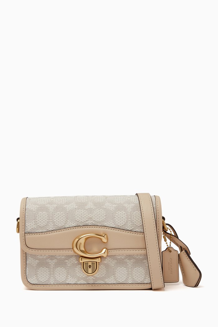 

Signature Jacquard Studio Shoulder Bag, White