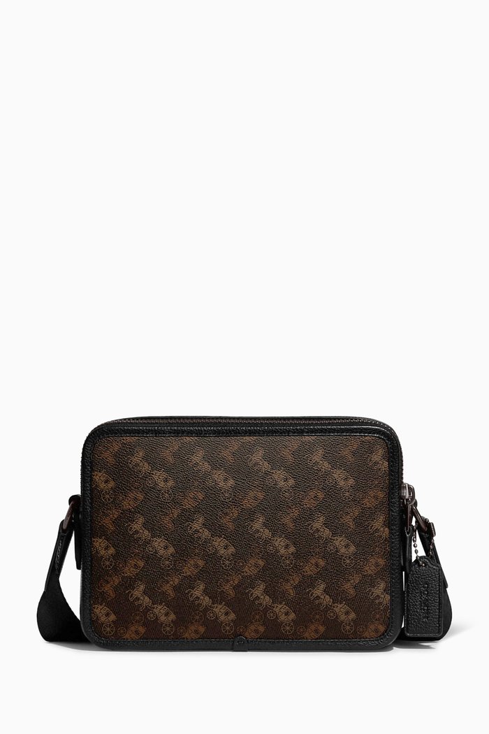 

Charter Crossbody 24 Bag in Carriage-print Canvas, Brown