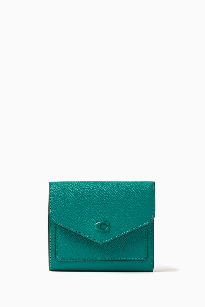 

Small Wyn Wallet in Crossgrain Leather, Green