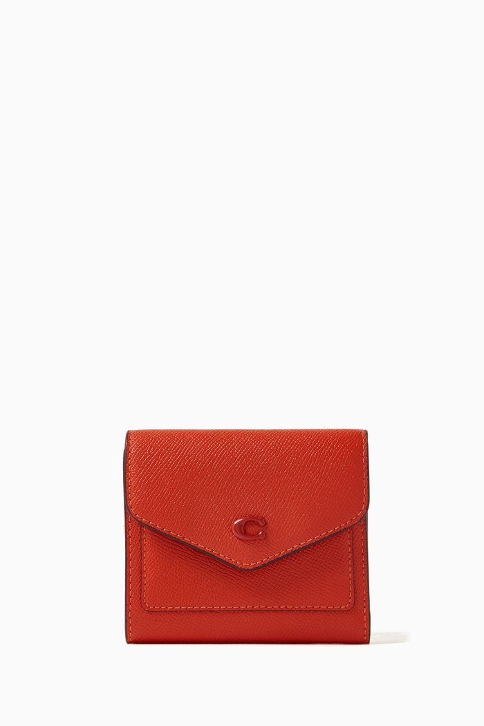 

Small Wyn Wallet in Crossgrain Leather, Orange