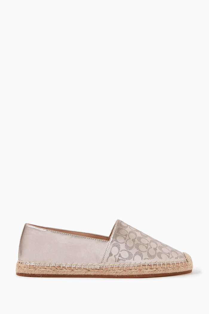 

Carley Espadrilles in Metallic Leather, Neutral