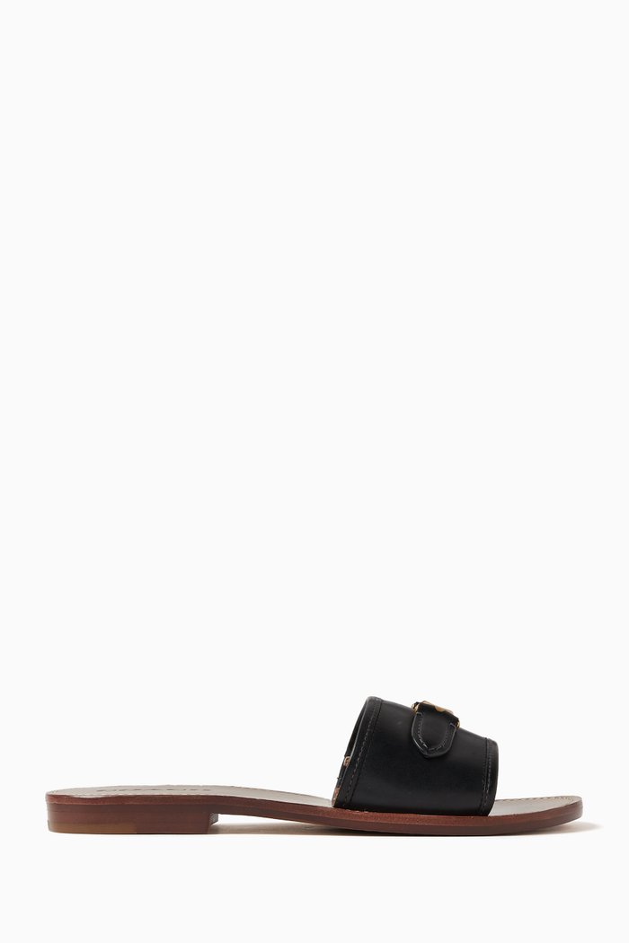 

Ina Flat Sandals in Leather, Black