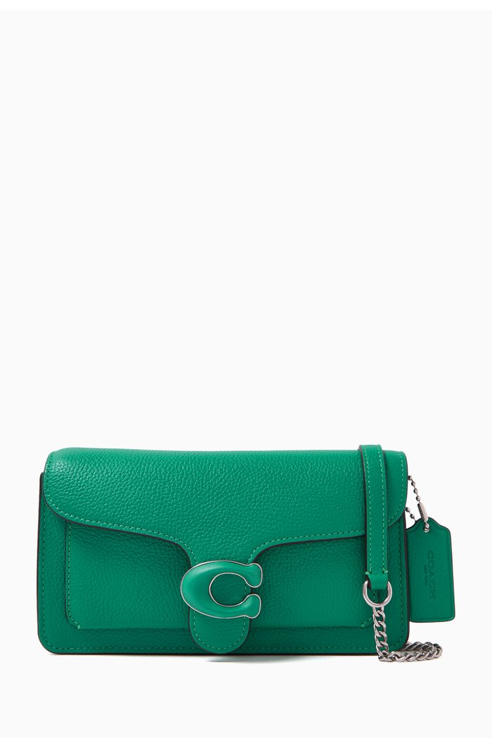 

Tabby Chain Crossbody Bag in Grained Leather, Green
