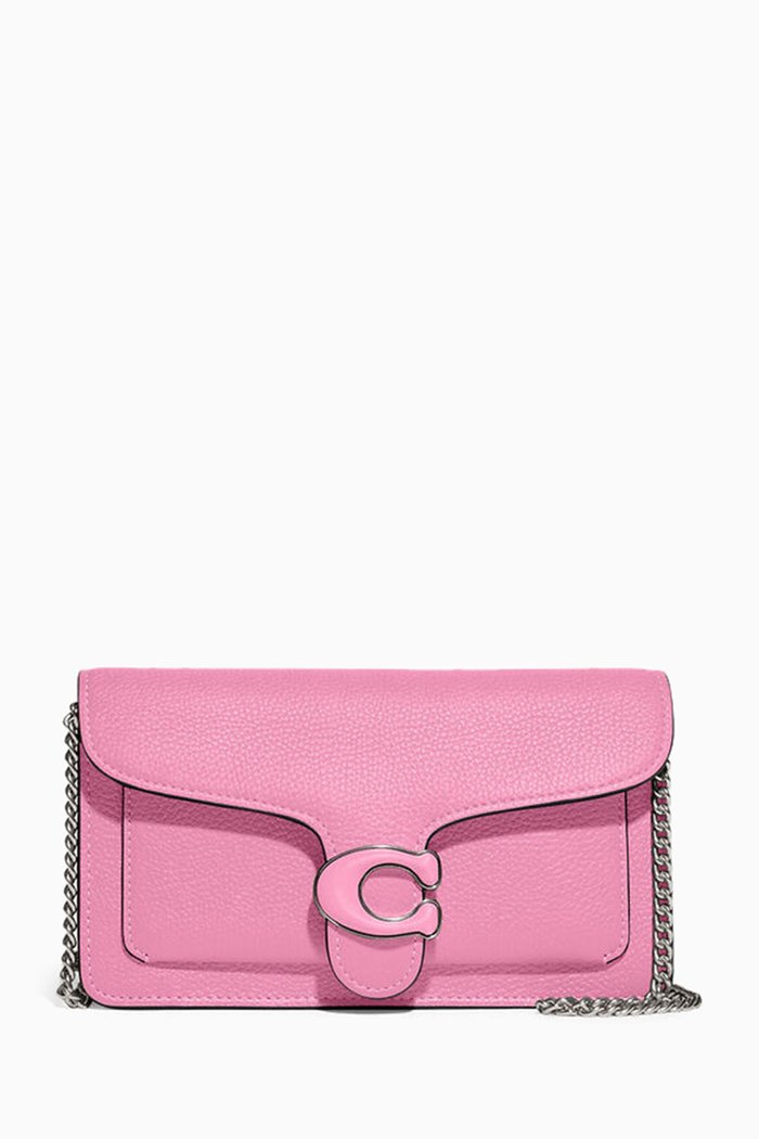 

Tabby Chain Crossbody Bag in Grained Leather, Pink
