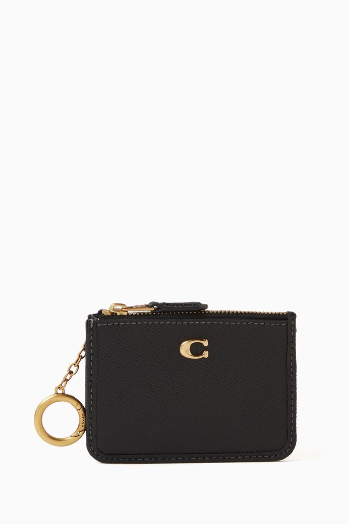 

Mini Skinny ID Case in Grained Leather, Black