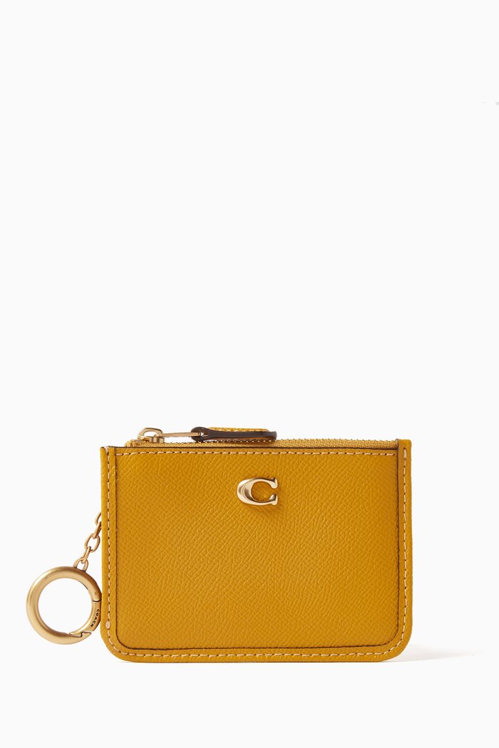 

Mini Skinny ID Case in Grained Leather, Yellow