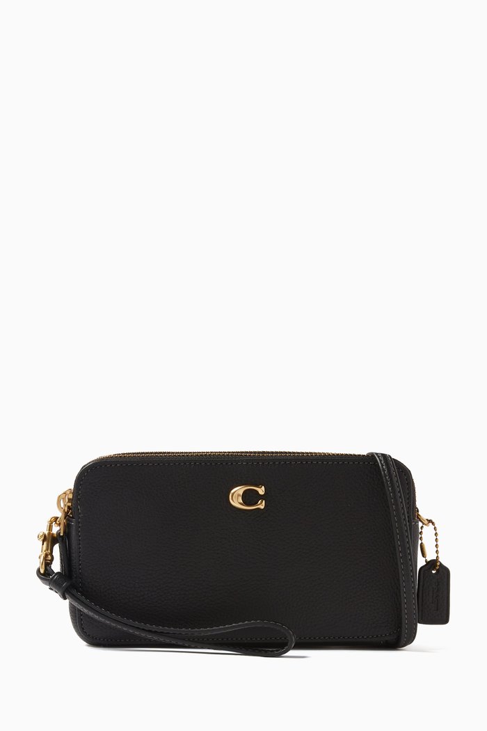 

Kira Crossbody Bag in Pebbled Leather, Black