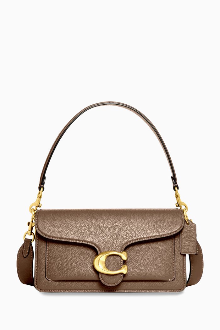 

Tabby Shoulder Bag in Pebbled Leather, Grey