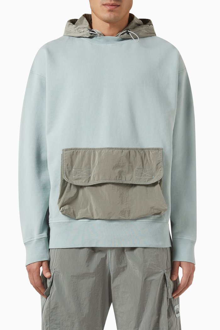 

Hybrid Hoodie in Nylon-blend, Grey