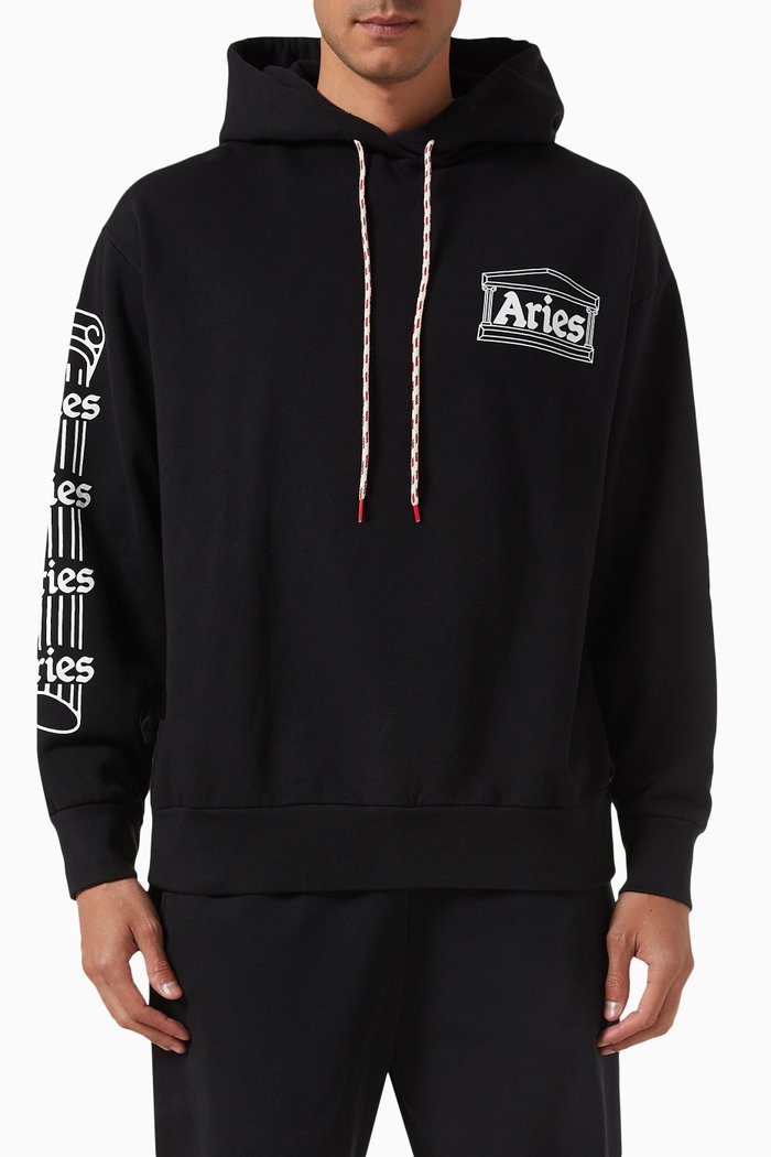 

Column Hoodie in Fleece, Black
