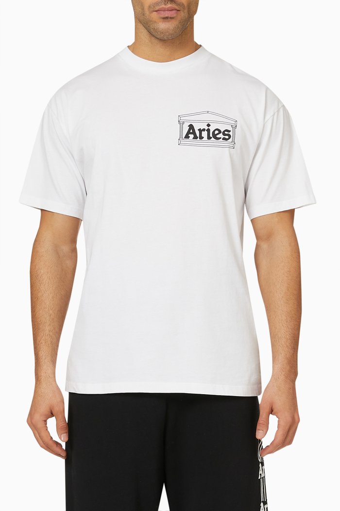 

Temple Print T-shirt in Cotton Jersey, White