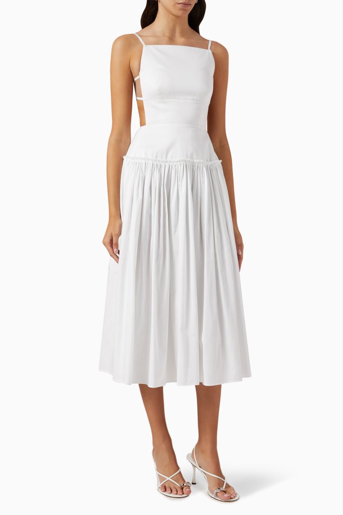 

Leo Midi Dress in Cotton, White