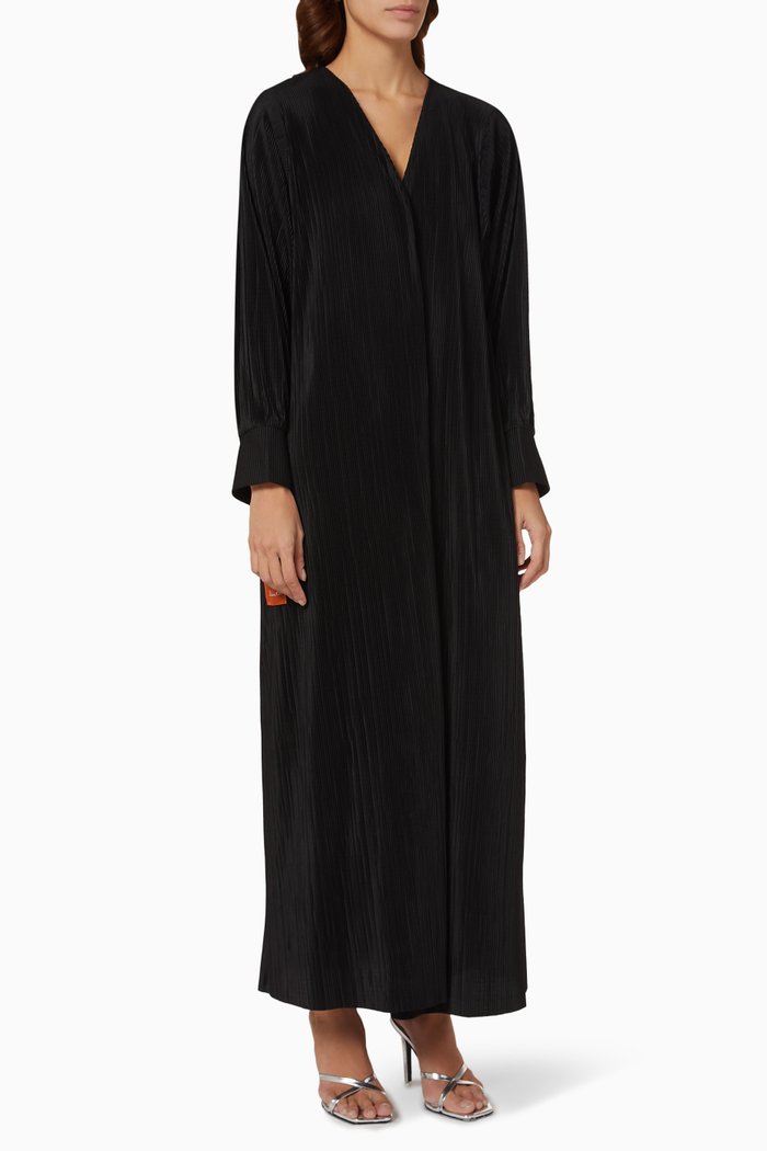 

Pleated Abaya, Black