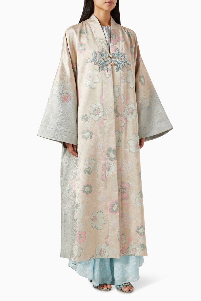 

Kimono Abaya in Jacquard, Multicolour