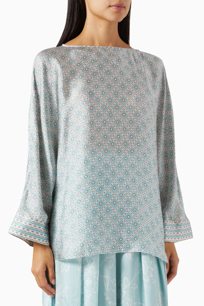

Printed Blouse, Grey