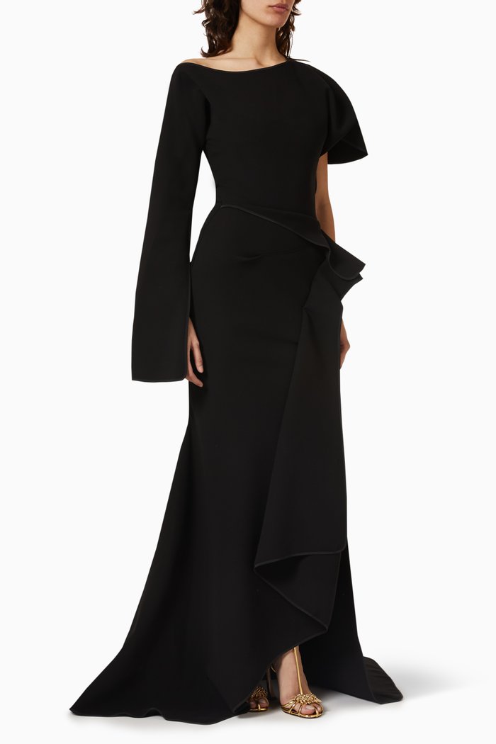 

Arrival Gown in Crêpe, Black