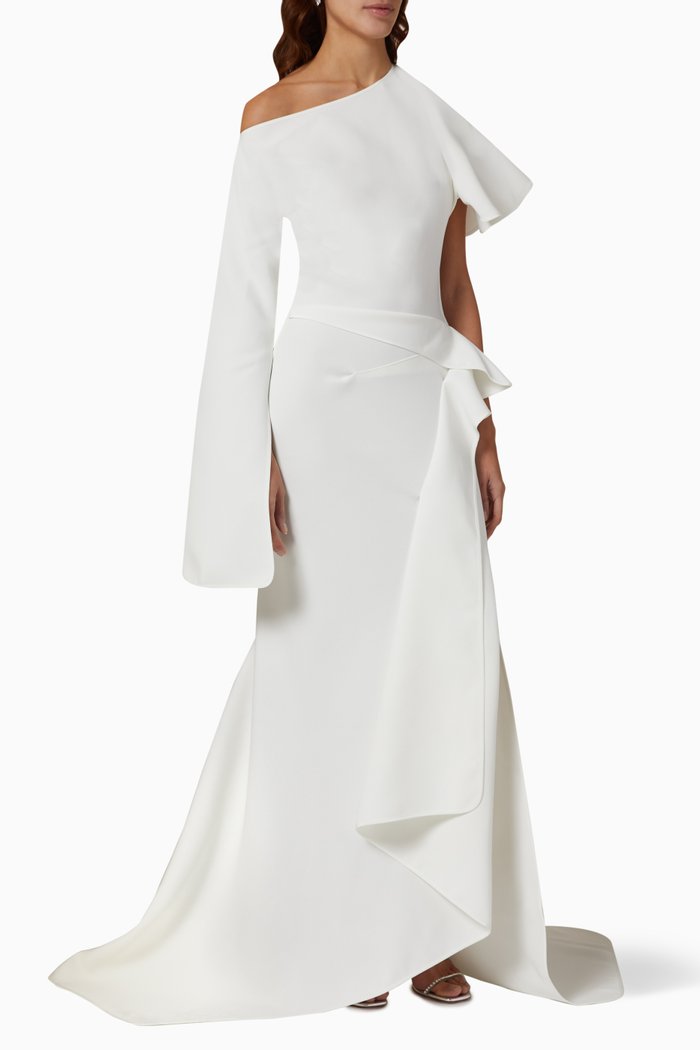 

Arrival Gown in Crêpe, White