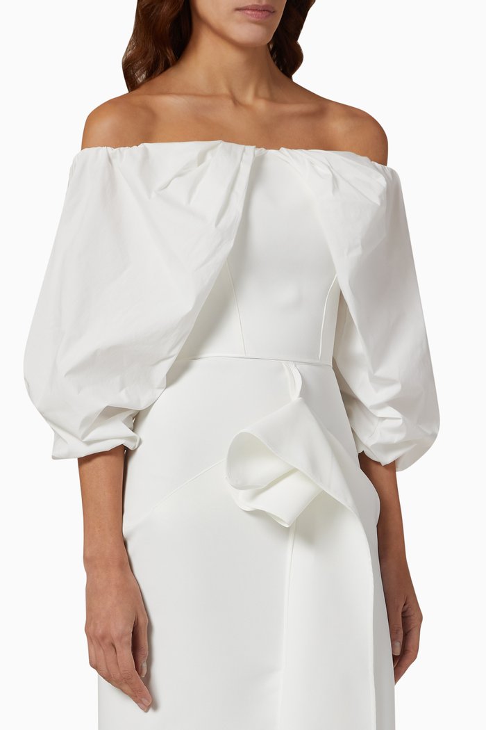 

Stream Sleeve Top in Crêpe, White
