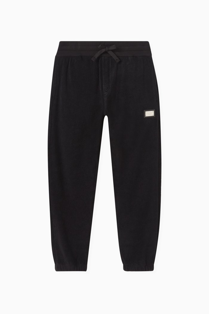 

Logo-badge Sweatpants in Cotton Terrycloth, Black