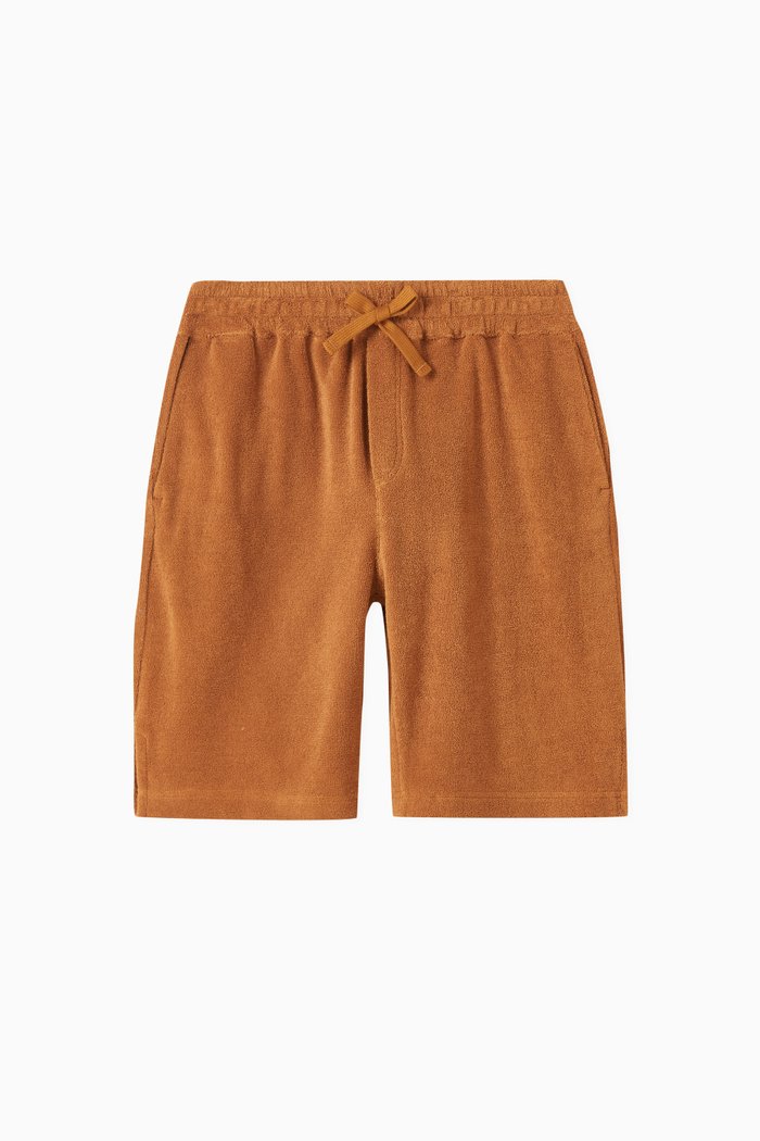

Logo-badge Sweat Shorts in Cotton, Brown