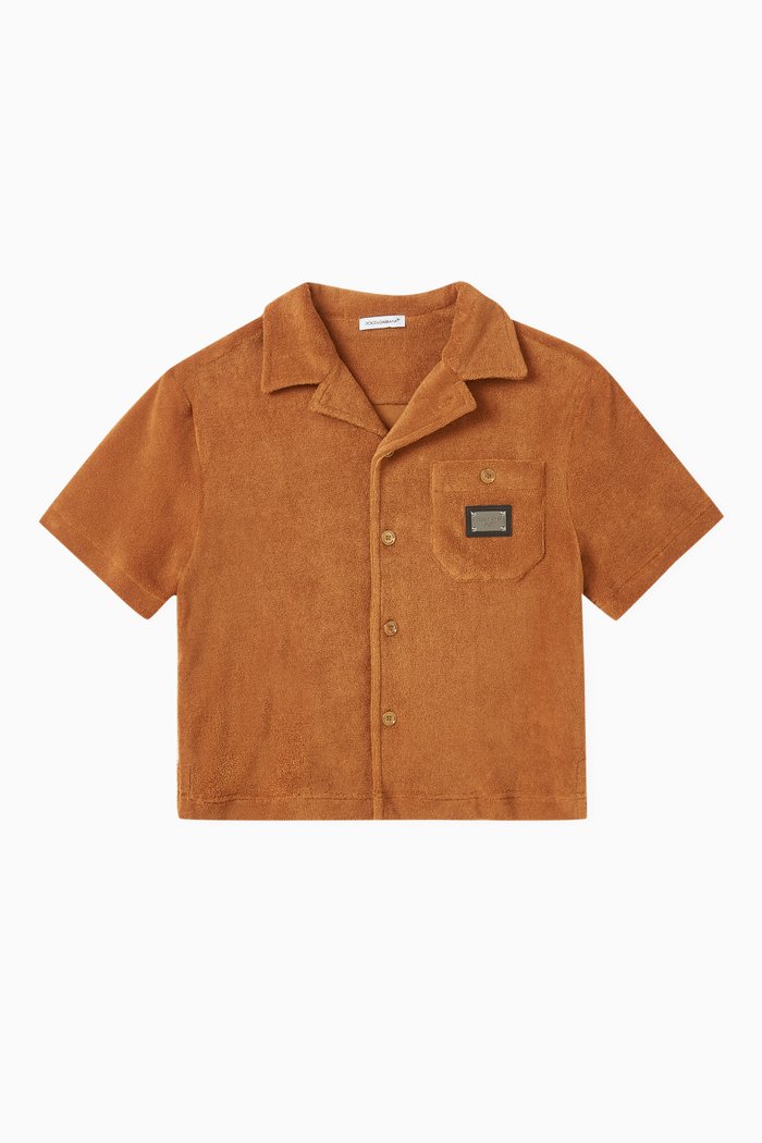 

Logo-badge Shirt in Terrycloth, Brown