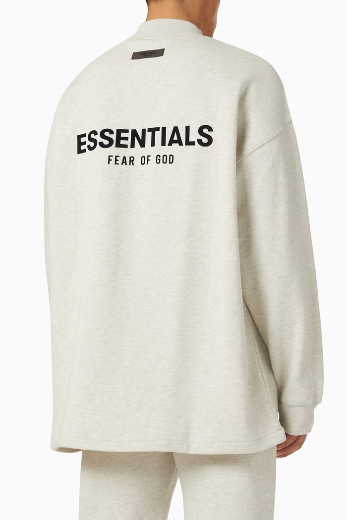 

Crewneck Logo Sweatshirt in Fleece, Grey