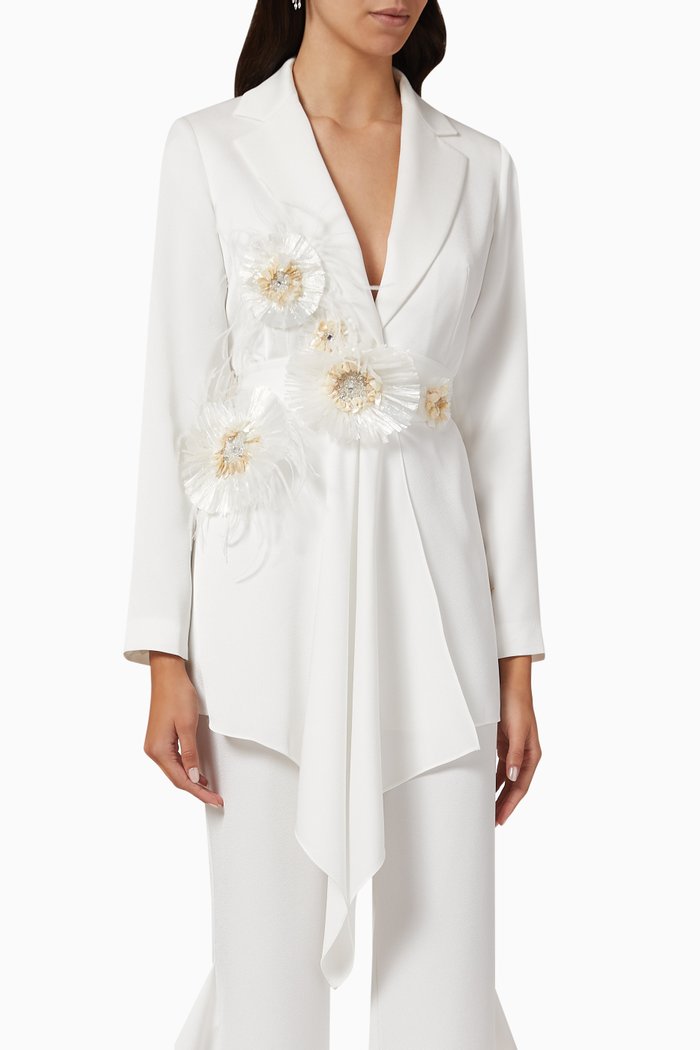 

Floral Blazer, White