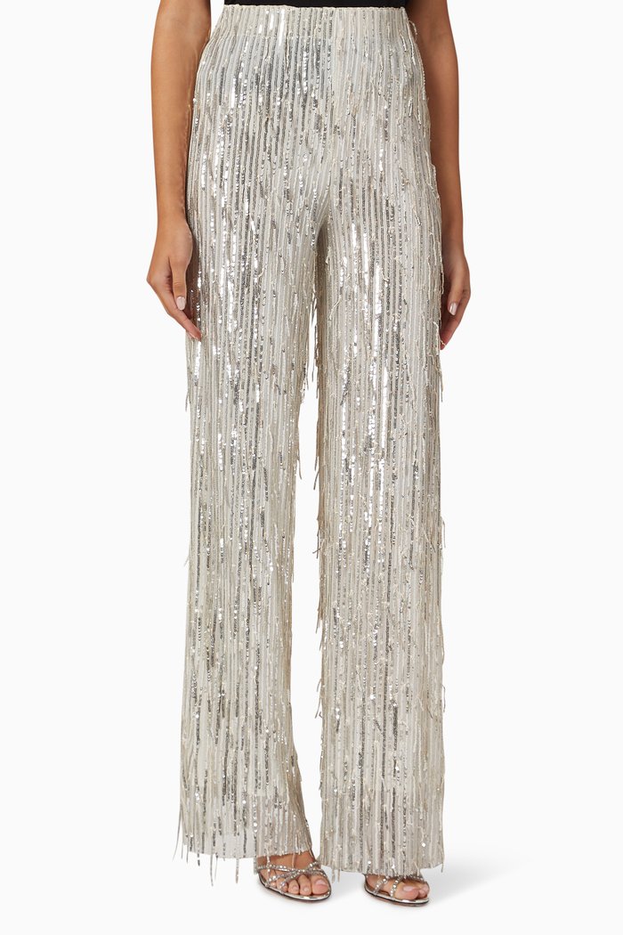 

Sequin-embellished Pants, Silver