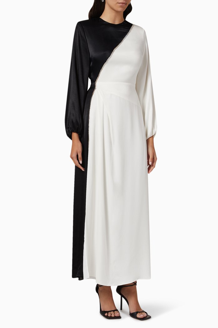 

Colour-block Maxi Dress, White