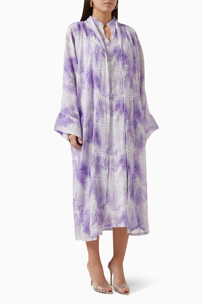 

Gardenia Brushstroke Kimono & Dress Set, Purple