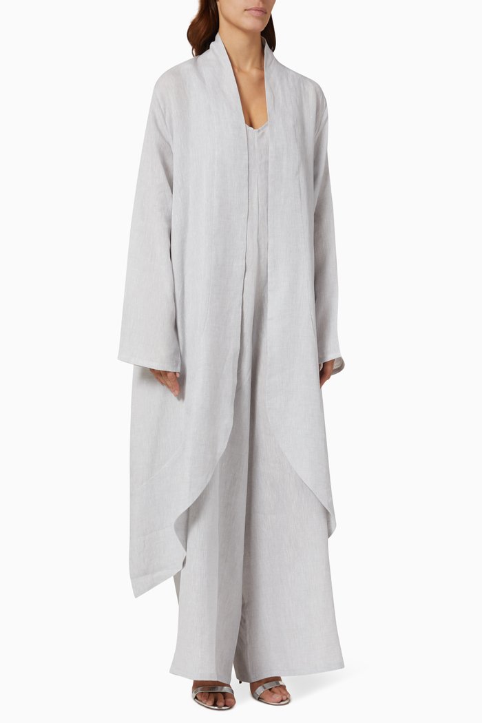 

Tulum Jumpsuit Set in Linen, Grey
