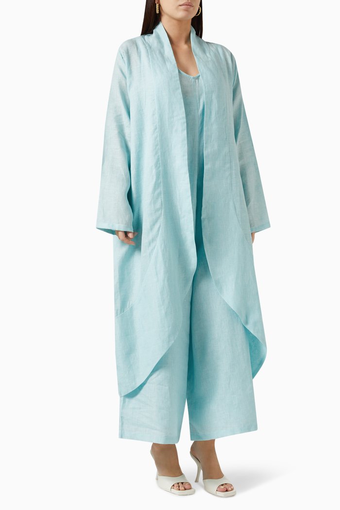 

Tulum Layered Jumpsuit in Linen, Blue