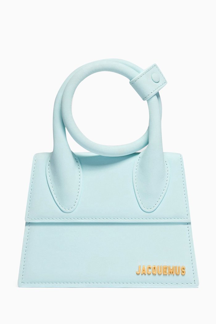 

Le Chiquito Noeud Tote Bag in Smooth Cowskin Leather, Blue