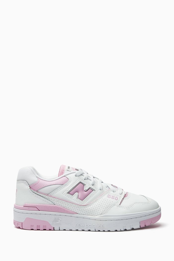 

BB550 Low-top Court Sneakers in Leather, Pink