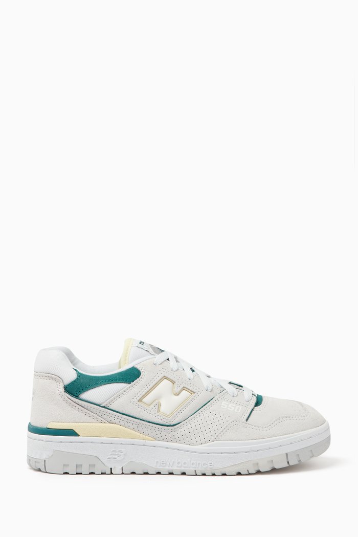 

550 Classic Low-top Sneakers in Leather and Suede, Neutral