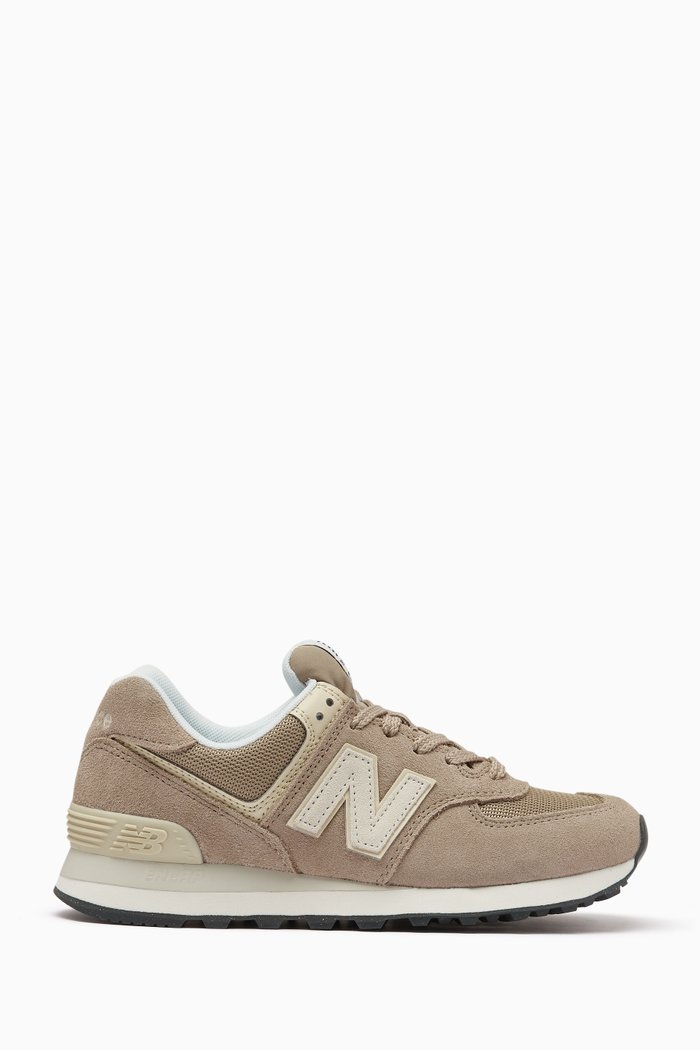 

574 Low-top Sneakers in Suede & Mesh, Pink