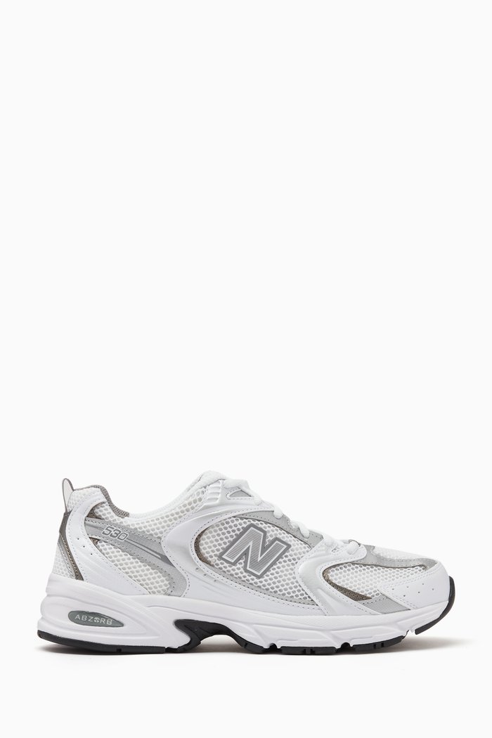 

530 Unisex Classic Low-top Sneakers in Textile & Mesh, Silver