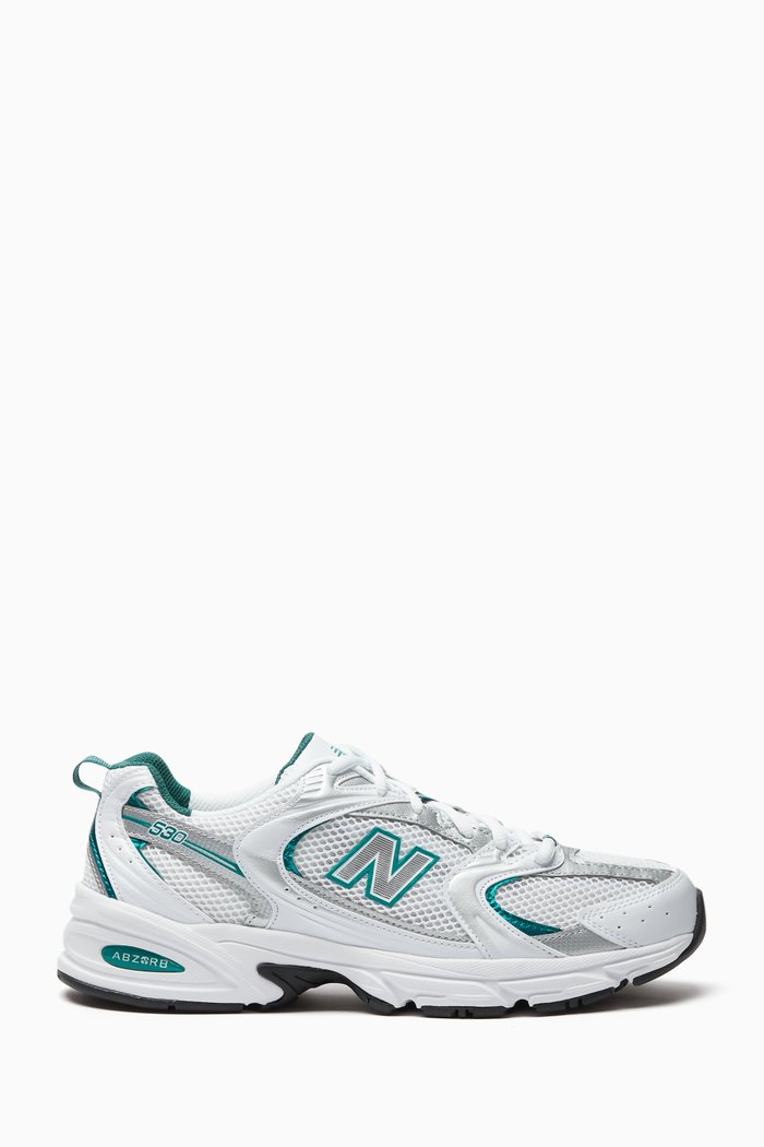 

530 Unisex Classic Low-top Sneakers in Textile & Mesh, Green