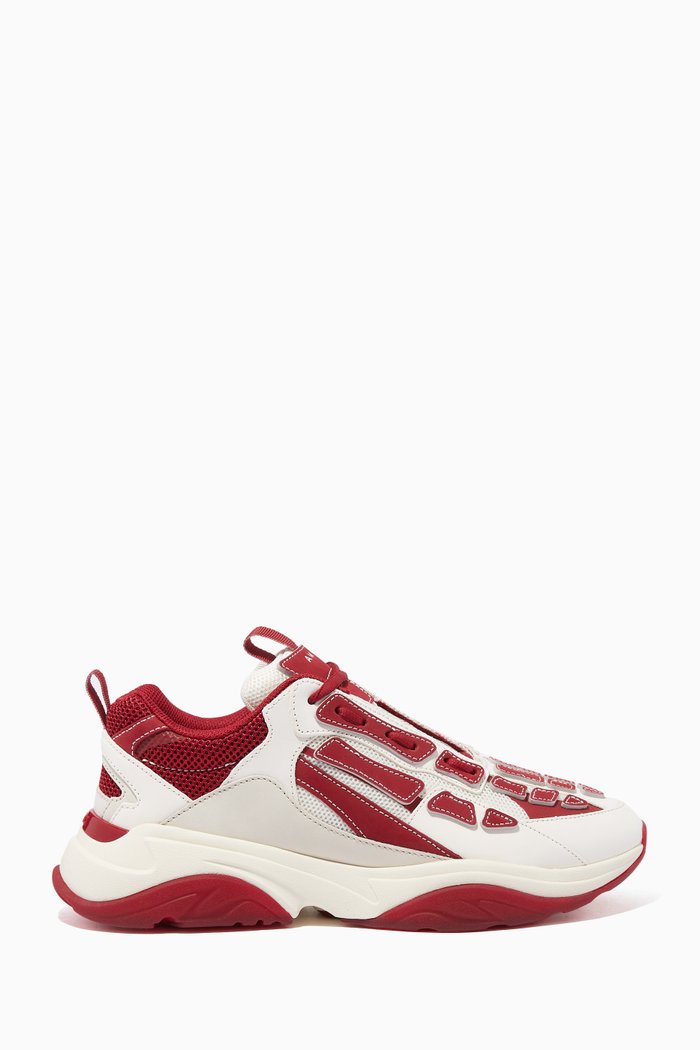 Bone Runner Sneakers in Calf Leather, Red