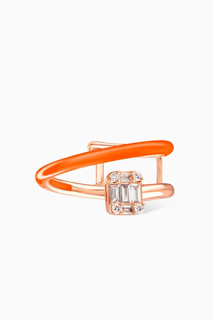 Sukar Diamonds & Enamel Ring in 18kt Rose Gold