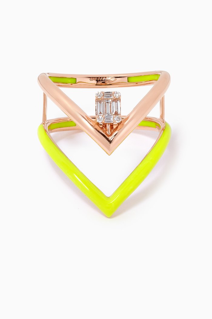 Sukar Diamonds & Enamel Ring in 18kt Rose Gold