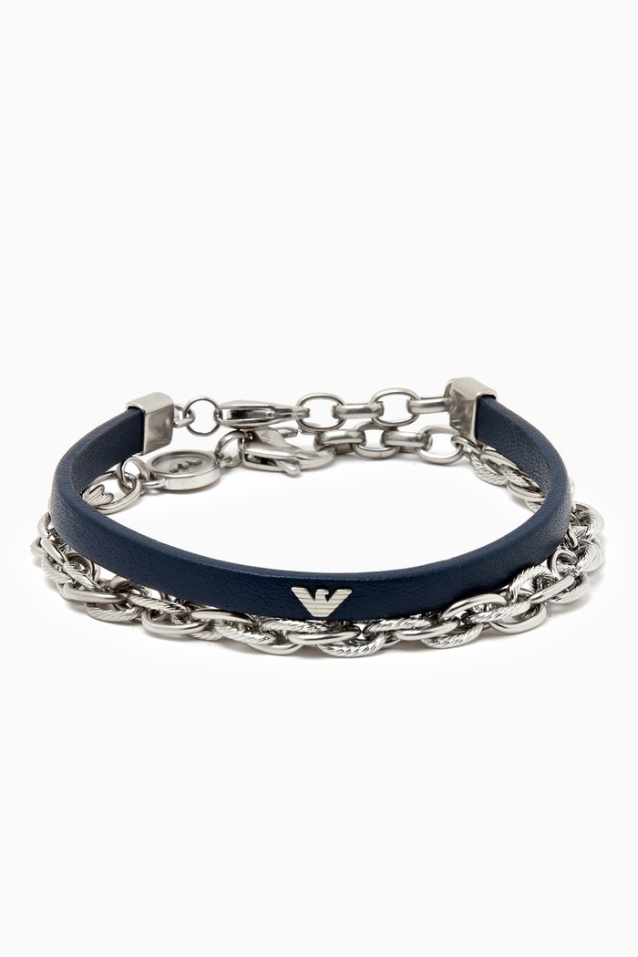 

Bracelet Set in Metal & Leather, Multicolour