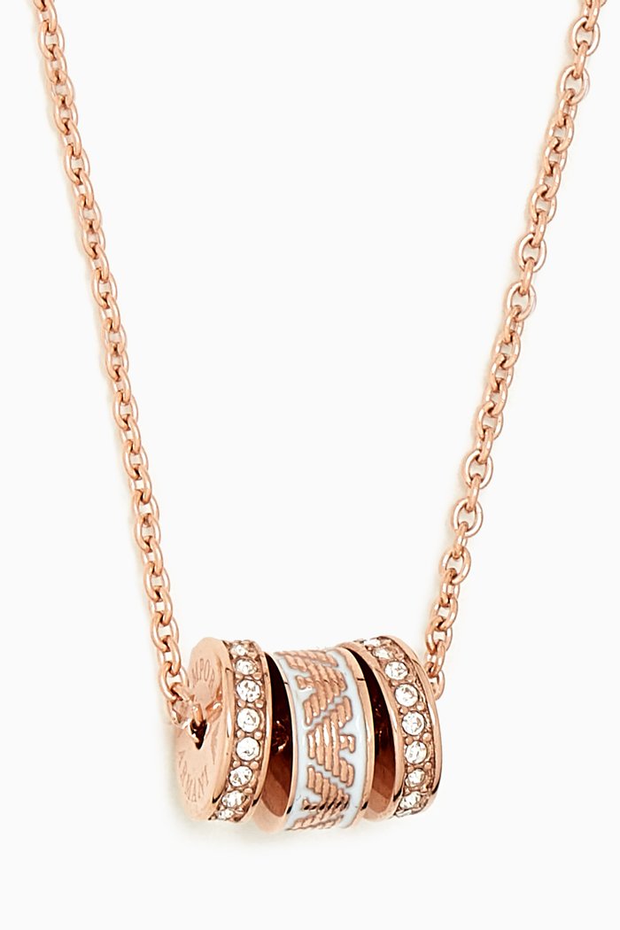 

Essential Logo Crystal Necklace in Sterling Silver, Rose gold