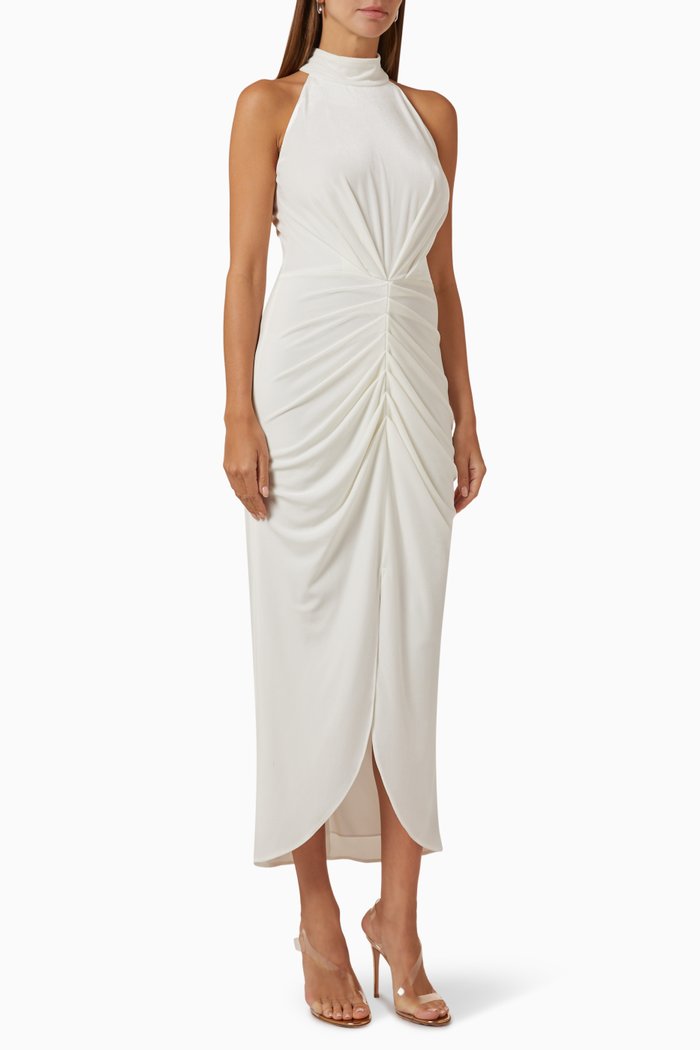 

Eloise Maxi Dress in Stretch-velvet, Neutral