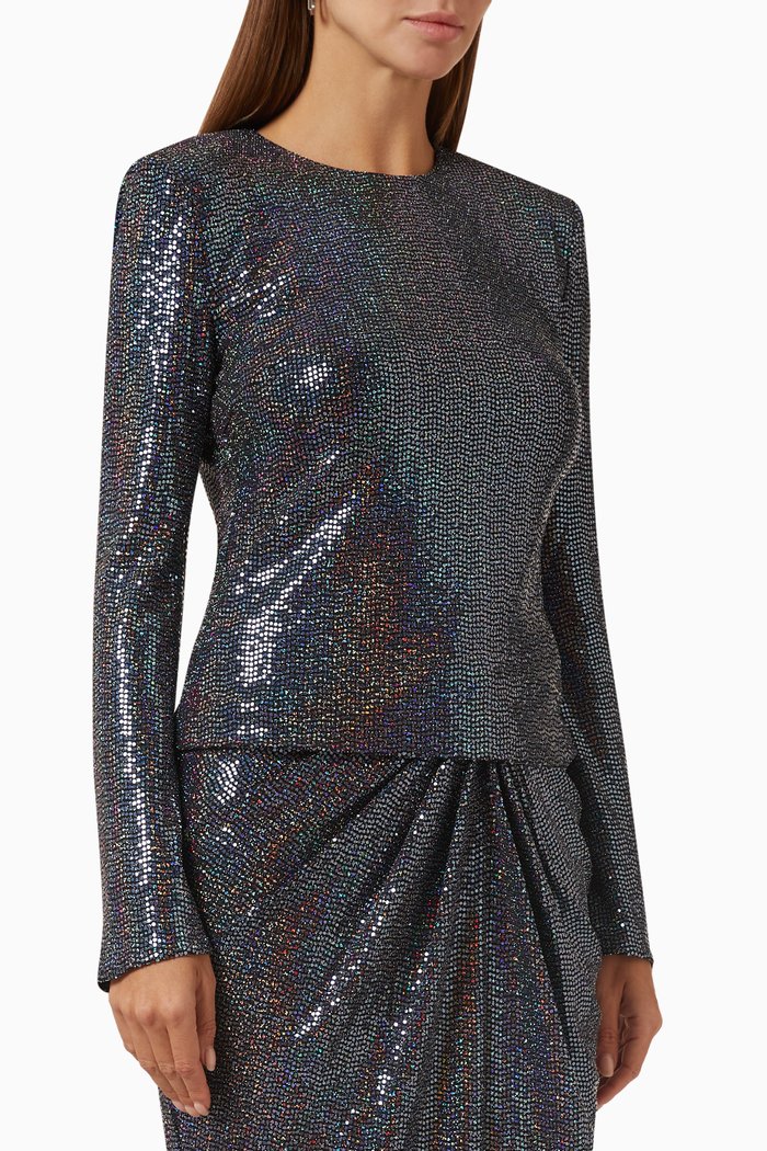 

Lola Crystal Top in Jersey, Black