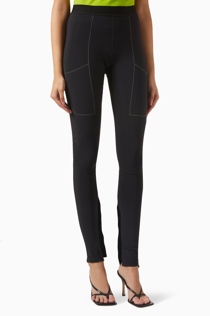 

Slit Leggings in Jersey Stretch, Black