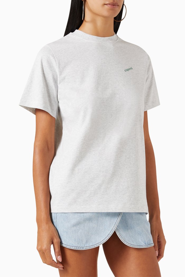 

Logo Boxy T-shirt in Jersey, Grey