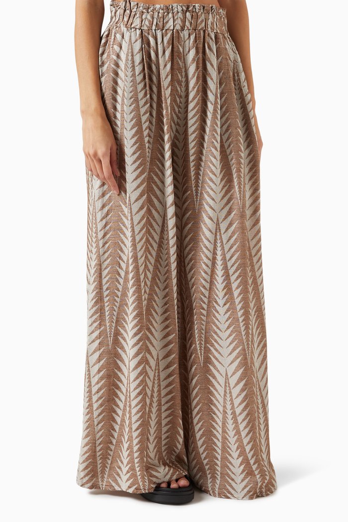 

Zakar Pants in Cotton Viscose Silk Blend, Brown