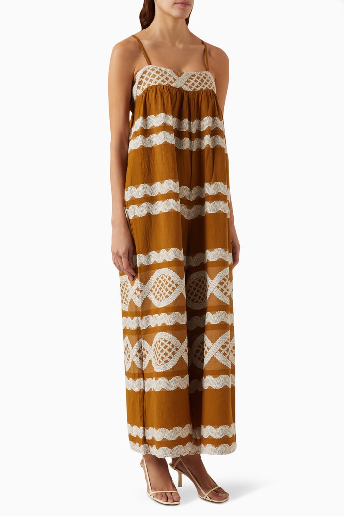 

Zakar Jumpsuit in Cotton Blend, Brown