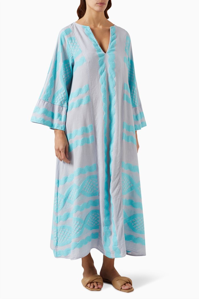 

Zakar Maxi Dress in Cotton Blend, Blue